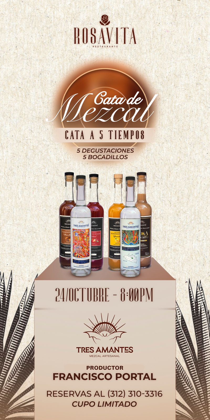 Lee más sobre el artículo Cata de Mezcal Artesanal en Rosavita